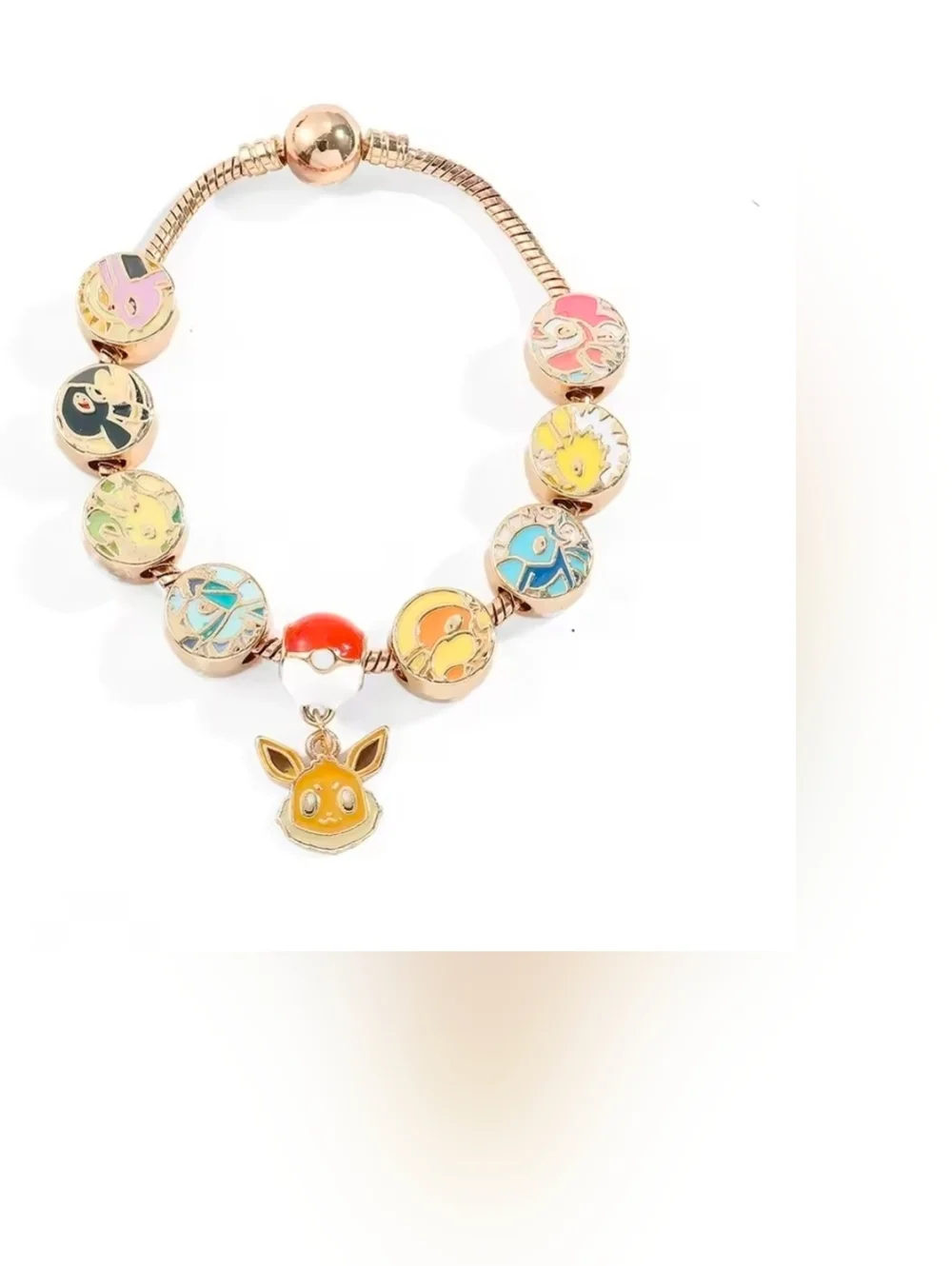 Pokemon Eeveelution Charm Gold Tone Bracelet - Picture 2 of 6